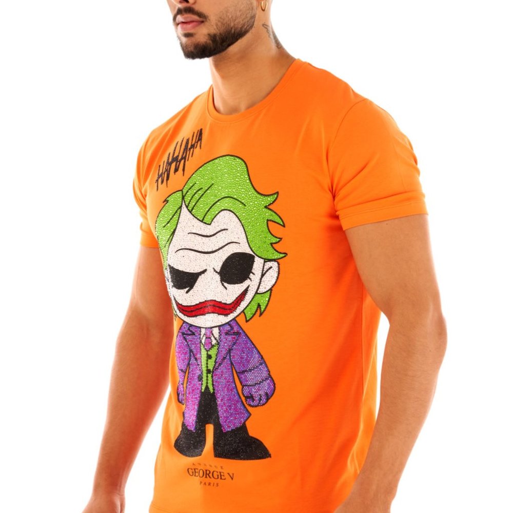 Avenue George V Paris T-Shirt The Joker Men's short sleeve Orange shirt 3XL NWT - Picture 5 of 5